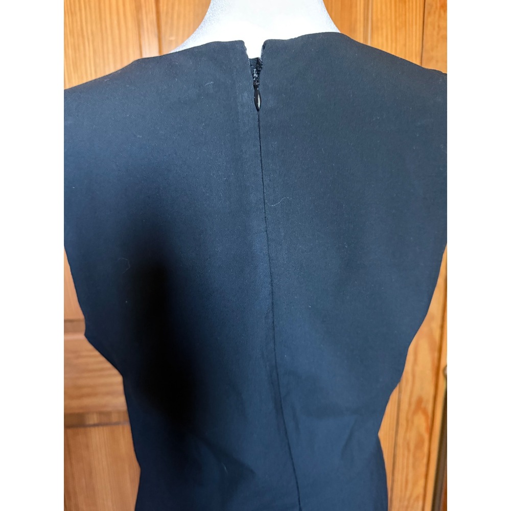 Ann Taylor Black Sleeveless Notched V-Neck Sheath Dress Size 12 Tall 457580 - Picture 10 of 13